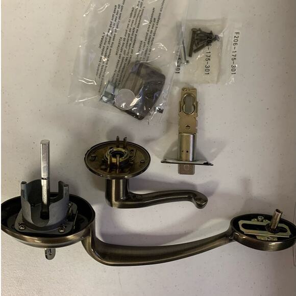 SCHLAGE Plymouth Front Entry Handle Flair Right-Handed Interior Lever - Picture 3 of 6